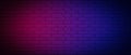 Lighting effect neon light on brick wall texture for party or club bar background decoration Royalty Free Stock Photo