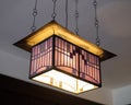 Lighting fixture in the interior of The Hill House, designed in British Art Nouveau Modern Style by Charles Rennie Mackintosh.