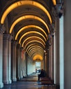 Lighting in the hallway, interesting architecture of Melbourne GPO (General Post Office).