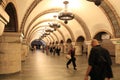 Lighting in the Kiev metro is stylized in antique style