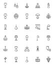 Lighting and lamps line icons set Royalty Free Stock Photo