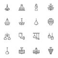 Lighting lamps line icons set Royalty Free Stock Photo