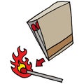 Lighting a match on a matchbook Royalty Free Stock Photo