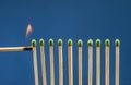 Lighting the matches. Royalty Free Stock Photo