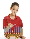 Lighting the Menorah Royalty Free Stock Photo