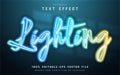 Lighting neon style text effect Royalty Free Stock Photo