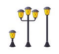 Lighting outdoor garden urban fixture flat set Royalty Free Stock Photo