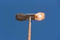 Lighting pole with a lighted lamp 02 Royalty Free Stock Photo