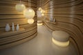 Lighting pouffe in modern room. Design interior Royalty Free Stock Photo