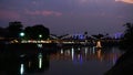 Lighting ratchadapisek bridge at night Royalty Free Stock Photo
