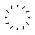 Lighting Strike Round Frame, Battery Charger Circular Pictogram, Lightning Bolt Background, Thunderbolt Frame Royalty Free Stock Photo