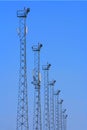 Lighting towers with GSM transmitters. Royalty Free Stock Photo