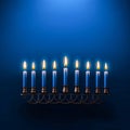 A festive image of a lit menorah symbolizing the celebration of Hanukkah in Jewish culture