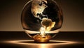 Lighting Up the World Within: A Realistic Depiction of Earth Inside a Light Bulb, Made with Generative AI Royalty Free Stock Photo