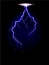 Realistic lightning effect for design. Energy electroshock effect or isolated vector electric effects.