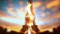 Lighting the Way to the Olympics: The Olympic Torch in Paris, France 2024. Generative Ai