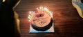 Lightining Birthday cake with candles