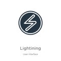 Lightining icon vector. Trendy flat lightining icon from web navigation collection isolated on white background. Vector