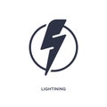 lightining icon on white background. Simple element illustration from web navigation concept