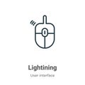 Lightining outline vector icon. Thin line black lightining icon, flat vector simple element illustration from editable web