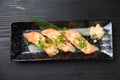 Lightly Broiled Salmon Cheese Sushi