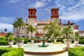 Lightner Museum and beautiful fountain. Lightner Museum is housed in the former Alcazar Hotel built in 1888 by Henry Flagler.