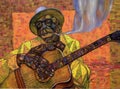 Lightnin` Hopkins,oil painting, artist Roman Nogin, series `Sounds of Jazz.`