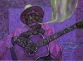 Lightnin` Hopkins,oil painting, artist Roman Nogin, series `Sounds of Jazz.`