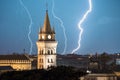 Lightning above the church