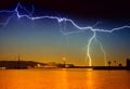 Lightning above the lake Royalty Free Stock Photo