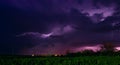 lightning above the railway tracks