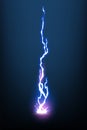 Lightning animation with sparks. Electricity thunderbolt danger, light electric powerful thunder. Bright energy effect