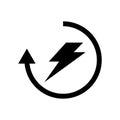 Lightning Arrow icon vector sign and symbol isolated on white ba