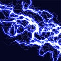 Lightning background, ice cracks pattern, thunder strikes, electric charge, blue plasma texture. Vector illustration Royalty Free Stock Photo