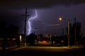 Lightning in the Barrio Neighborhood in Tucson Arizona at Night Time Royalty Free Stock Photo