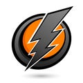 Lightning bolt button Royalty Free Stock Photo