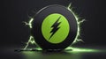 Lightning Bolt Button Surrounded by Energy Royalty Free Stock Photo