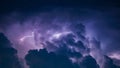 Lightning Bolt in Dark Storm Clouds Royalty Free Stock Photo