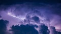Lightning Bolt in Dark Storm Clouds Royalty Free Stock Photo