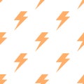 Lightning bolt flash seamless pattern. Thunderbolt print background Royalty Free Stock Photo