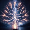 608 39. Lightning bolt forking into multiple branches Royalty Free Stock Photo