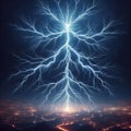 615 99. Lightning bolt forking into multiple branches Royalty Free Stock Photo