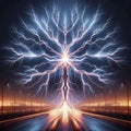 614 99. Lightning bolt forking into multiple branches Royalty Free Stock Photo