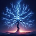 617 99. Lightning bolt forking into multiple branches Royalty Free Stock Photo