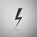 Lightning bolt on grey background