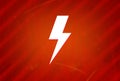 Lightning bolt icon isolated on abstract red gradient magnificence background