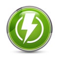 Lightning bolt icon elegant green round button vector illustration Royalty Free Stock Photo