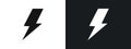lightning bolt icon linear graphics set vector in black Royalty Free Stock Photo