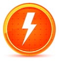 Lightning bolt icon natural orange round button Royalty Free Stock Photo