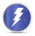 Lightning bolt icon prime blue round button vector illustration design silver frame push button Royalty Free Stock Photo